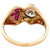Retro Old European Cut Diamond Ruby 14 Karat Yellow Gold Ring