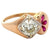Retro Old European Cut Diamond Ruby 14 Karat Yellow Gold Ring