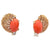 Mid Century Seaman Schepps Coral Diamond 14 Karat Yellow Gold Ear Clip Earrings