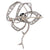 Mid Century 1.86 Carats Green Sapphire Platinum Rose Brooch
