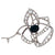 Mid Century 1.86 Carats Green Sapphire Platinum Rose Brooch