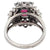 Mid Century French 1.47 Carats Ruby Diamond Platinum Cluster Ring