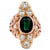 Edwardian 1.77 Carat Oval Cut Green Sapphire Diamond 18 Karat Gold Ring