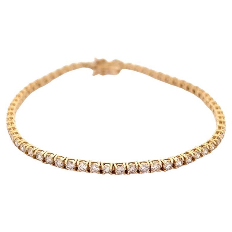 Diamond 14 Karat Yellow Gold Tennis Bracelet