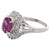 Vintage 1.88 Carats Pink Sapphire Diamond Platinum Cluster Ring