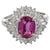 Vintage 1.88 Carats Pink Sapphire Diamond Platinum Cluster Ring