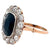 Edwardian GIA Australian Dark Blue Sapphire Diamond Platinum 14k Gold Cluster Ring