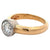 Vintage Paris France GIA 1.23 Carats Round Brilliant Cut Diamond 14k Gold Bezel Set Ring