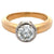 Vintage Paris France GIA 1.23 Carats Round Brilliant Cut Diamond 14k Gold Bezel Set Ring
