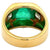 GIA Russian Emerald Diamond 18 Karat Yellow Gold Bezel Set Ring