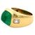 GIA Russian Emerald Diamond 18 Karat Yellow Gold Bezel Set Ring