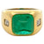 GIA Russian Emerald Diamond 18 Karat Yellow Gold Bezel Set Ring