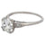 Art Deco GIA 1.31 Carats Old European Cut Diamond Platinum Ring