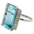 Mid Century 18.82 Carats Aquamarine Diamond Platinum Cocktail Ring