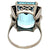 Mid Century 21.47 Carats Aquamarine Diamond Platinum Cocktail Ring