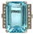 Mid Century 21.47 Carats Aquamarine Diamond Platinum Cocktail Ring