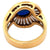 Vintage GIA 2.67 Carats Australian Sapphire Diamond 18 Karat Yellow Gold Swirl Cocktail Ring