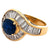 Vintage GIA 2.67 Carats Australian Sapphire Diamond 18 Karat Yellow Gold Swirl Cocktail Ring