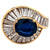 Vintage GIA 2.67 Carats Australian Sapphire Diamond 18 Karat Yellow Gold Swirl Cocktail Ring