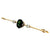 Mid Century 2.30 Carats Green Sapphire Diamond 18 Karat Yellow Gold Bar Brooch