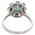 Mid Century French 0.64 Carats Emerald Diamond Platinum 18k White Gold Cluster Ring
