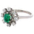 Mid Century French 0.64 Carats Emerald Diamond Platinum 18k White Gold Cluster Ring