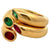 Vintage Cartier Gemstone 18k Yellow Gold Ellipse Deux Tetes Croisees Bypass Ring Set