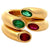 Vintage Cartier Gemstone 18k Yellow Gold Ellipse Deux Tetes Croisees Bypass Ring Set