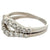 Vintage Diamond 14 Karat White Gold Chevron Band Set