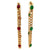 Vintage Italian Ruby Emerald 18 Karat Yellow Gold Link Bracelet Set