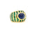 Vintage French Sapphire Emerald 18k Gold Cocktail Ring