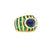 Vintage French Sapphire Emerald 18k Gold Cocktail Ring