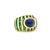 Vintage French Sapphire Emerald 18k Gold Cocktail Ring
