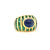 Vintage French Sapphire Emerald 18k Gold Cocktail Ring