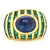 Vintage French Sapphire Emerald 18k Gold Cocktail Ring