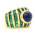 Vintage French Sapphire Emerald 18k Gold Cocktail Ring
